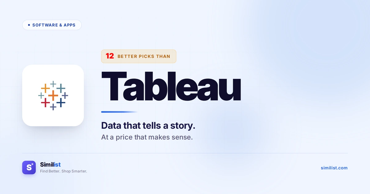 Best alternatives to Tableau — Software & Apps | Similist